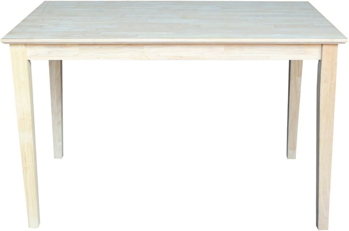 Solid Wood Table Top with Shaker Legs, 30 Inch, Unfinished Z822534