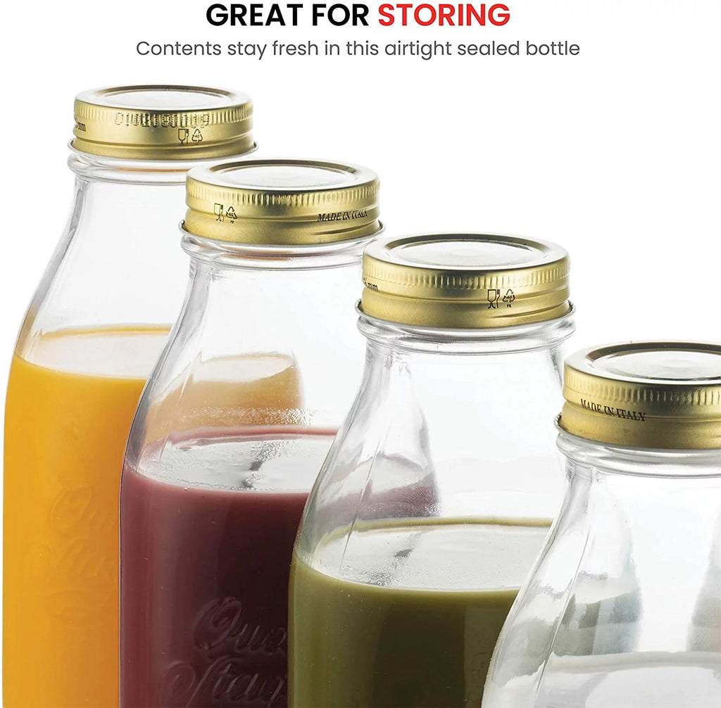Clear Glass Milk Bottle 6 Pack A429