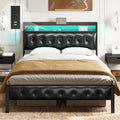 Queen Upholstered Platform Bed Frame with Storage Headboard U433770