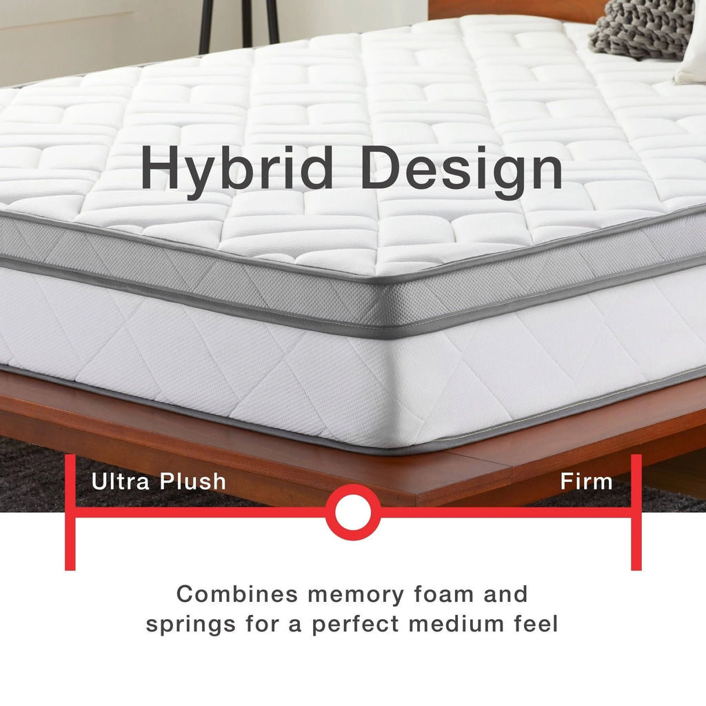 10-Inch Memory Foam and Innerspring Hybrid Mattress Twin Q642