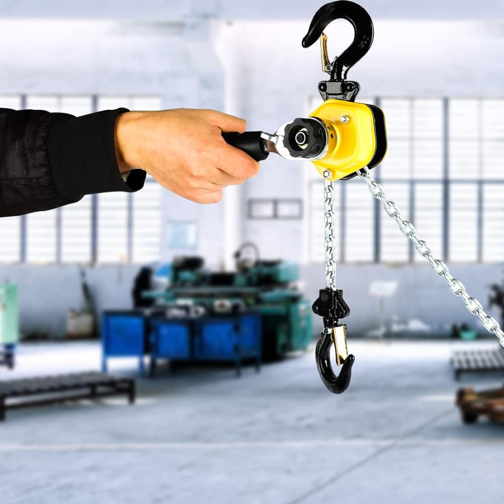 550LBS Manual Lever Chain Hoist 5 Feet Lift G80 Chain with Hook Pack of 2 A889