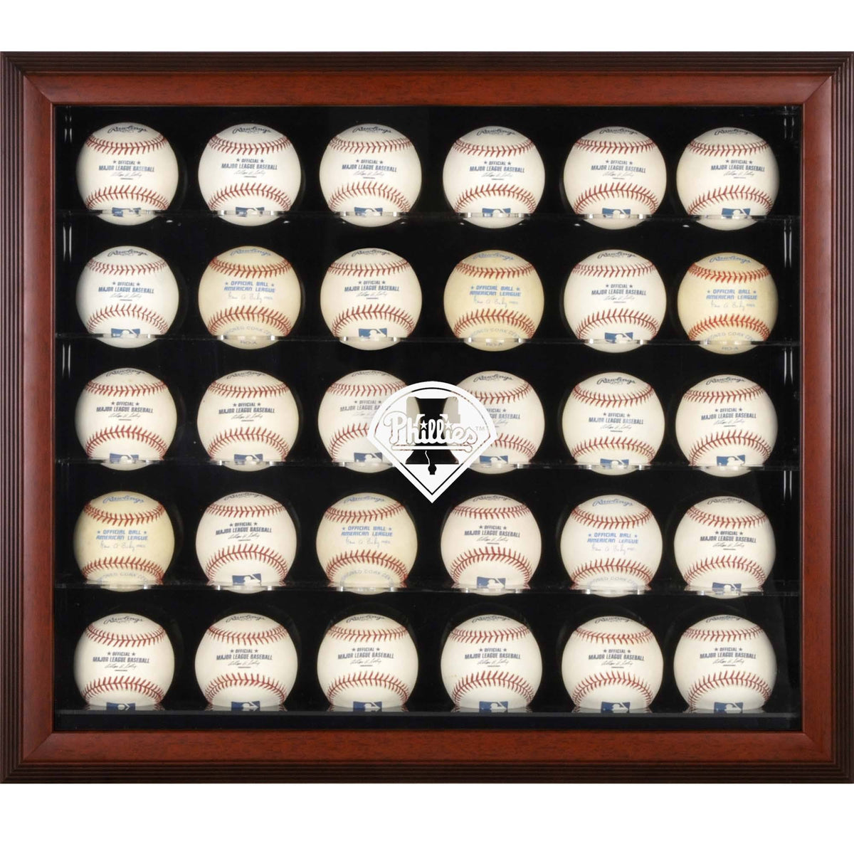 Mahogany Framed 30-Ball Display Case D44510