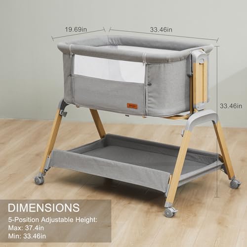 Navy Blue 3 in 1 Baby Bassinet with Mattress and Wheels E60972