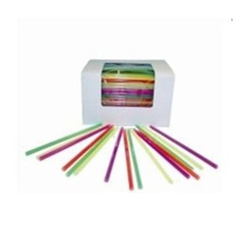6 in. Neon Fat Straw Assorted Color Case of 3000 U29218