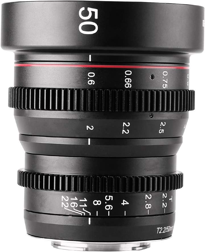 50mm T2.2 Manual Focus Wide-Angle Cinema Lens for M43 Micro Four Thirds MFT Mount Cameras G527