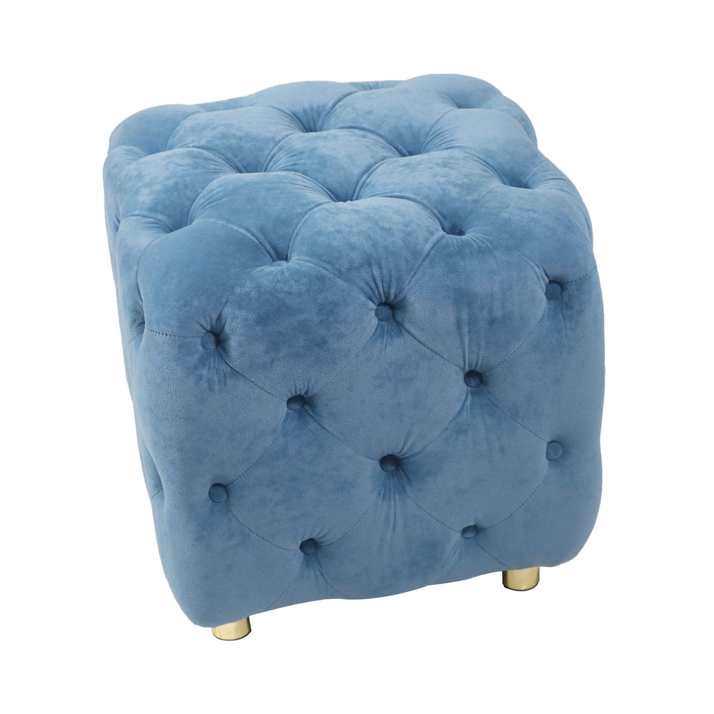Velvet Tufted Square Ottoman X25574