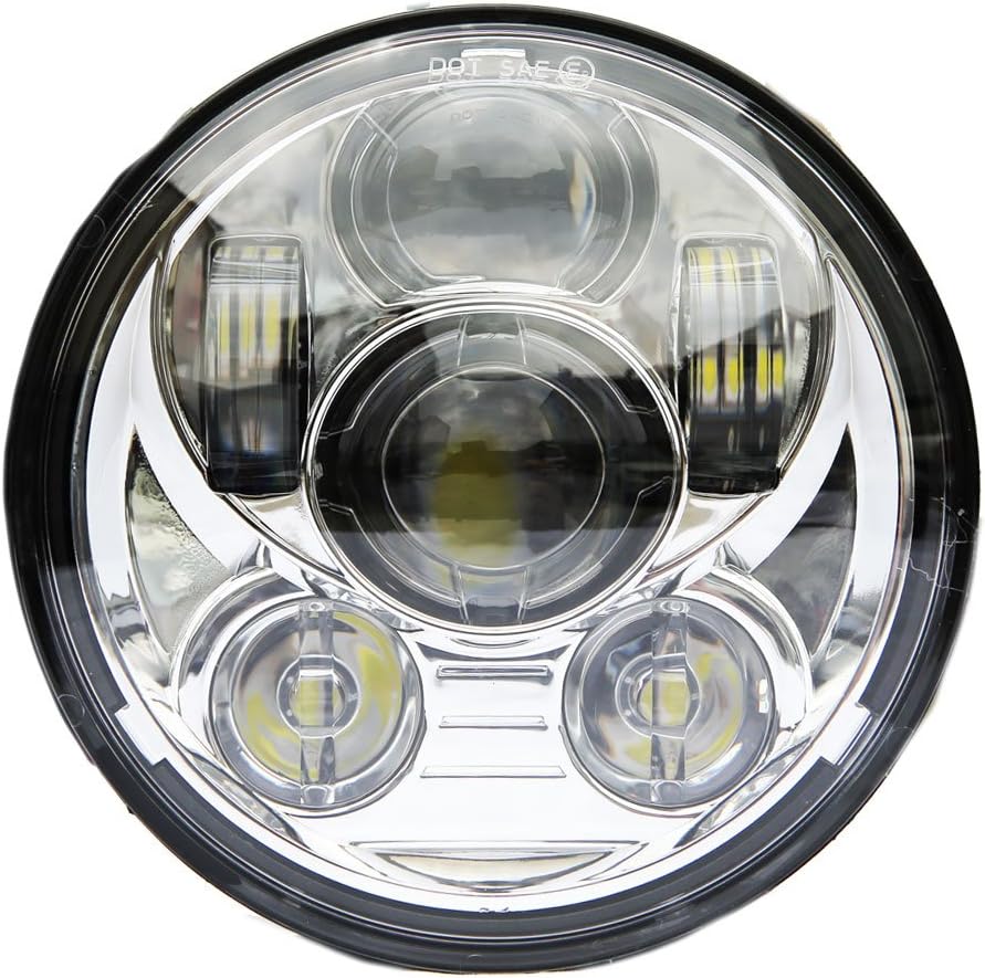 5.75 inch LED Headlight with Halo DRL Black Pack of 2 Z137