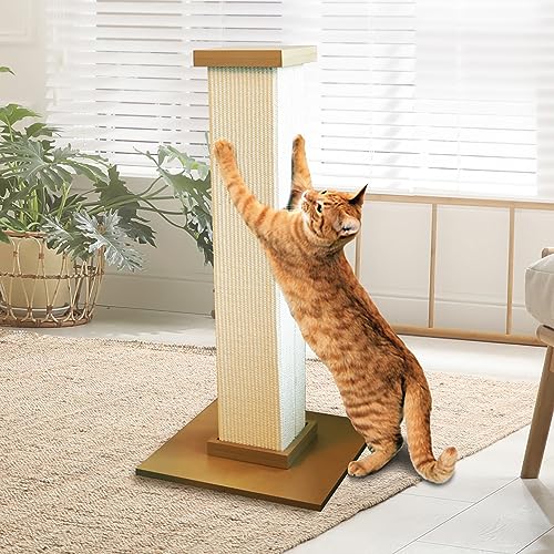 Beige Large 32 Inch Sisal Fiber Scratching Post H40464