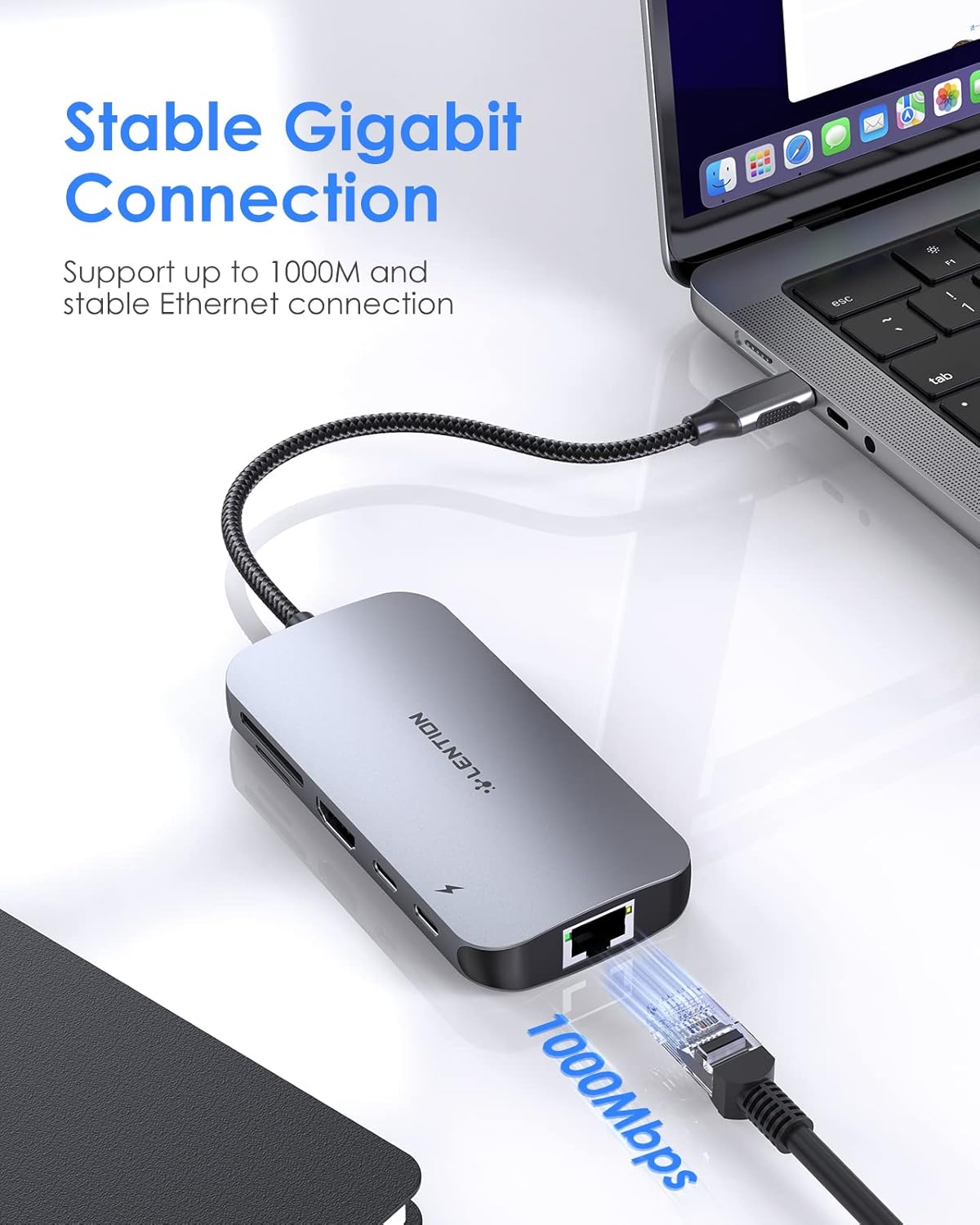 USB C Hub with Ethernet, 4K HDMI, Card Reader, USB 3.0, 100W PD Multiport Adapter S3694