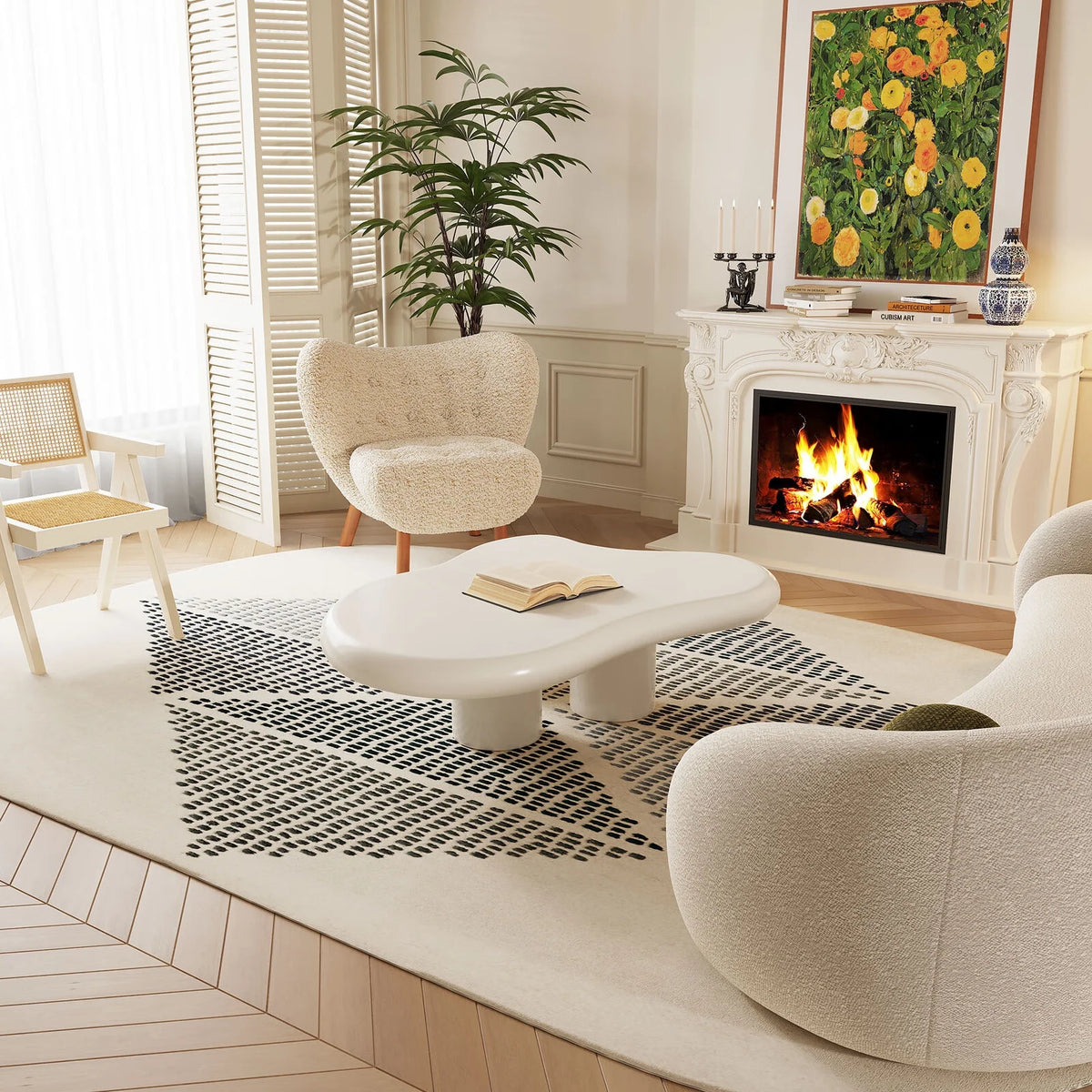 White Wood Coffee Table Z96729