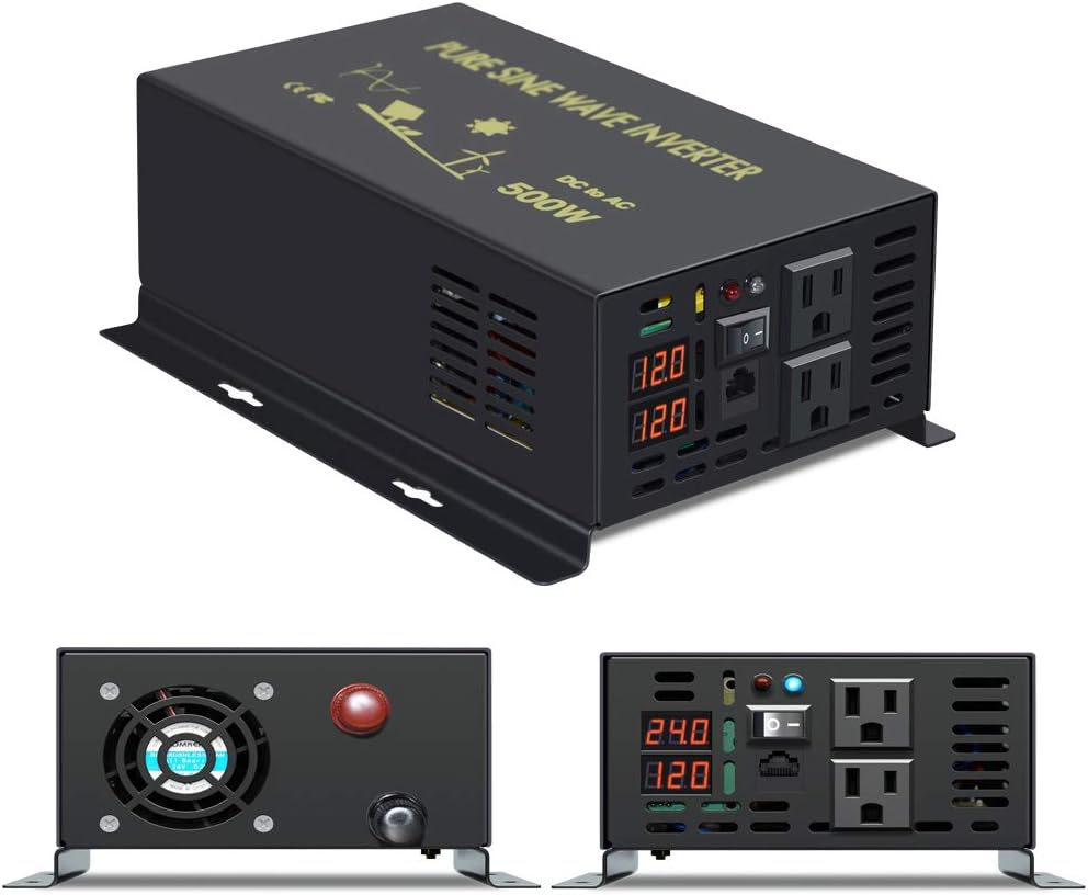 500W Pure Sine Wave Power Inverter 24V to 110V AC Converter Z4380