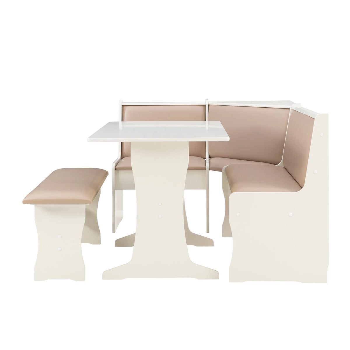 Tan Dining Table and Bench Set with Storage P832