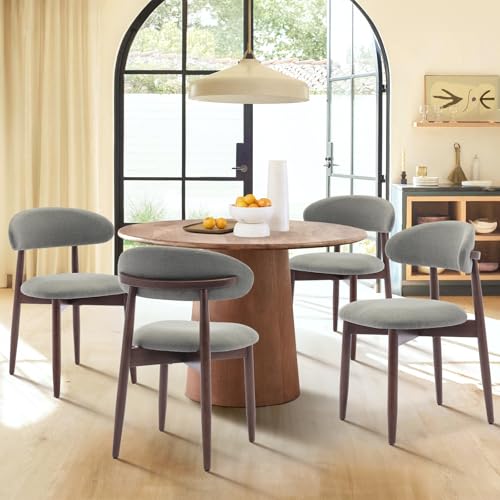 Green Fabric Upholstered Dining Chairs Set of 4 F1352
