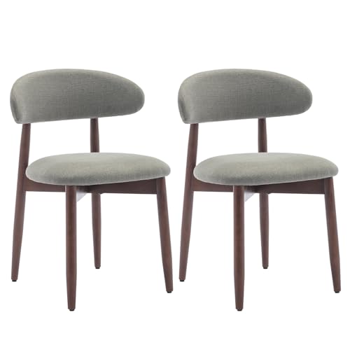 Green Fabric Upholstered Dining Chairs Set of 4 F1352
