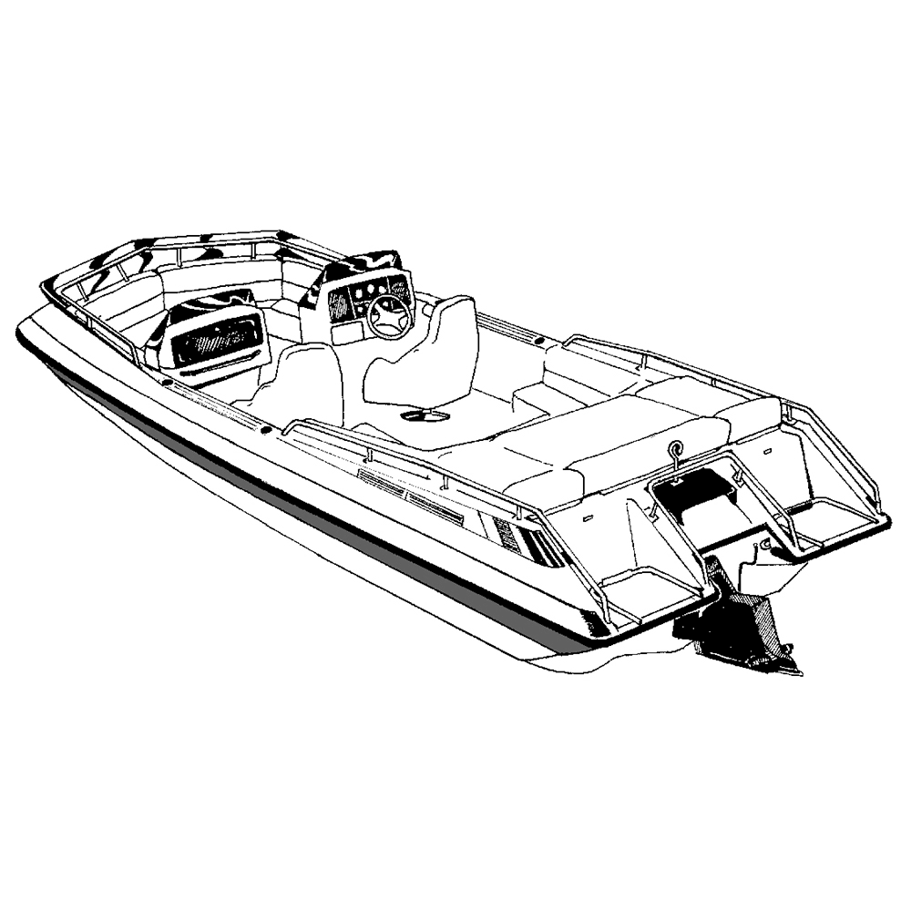 Grey Boat Cover for 19.5 Sterndrive Deck Boats T736