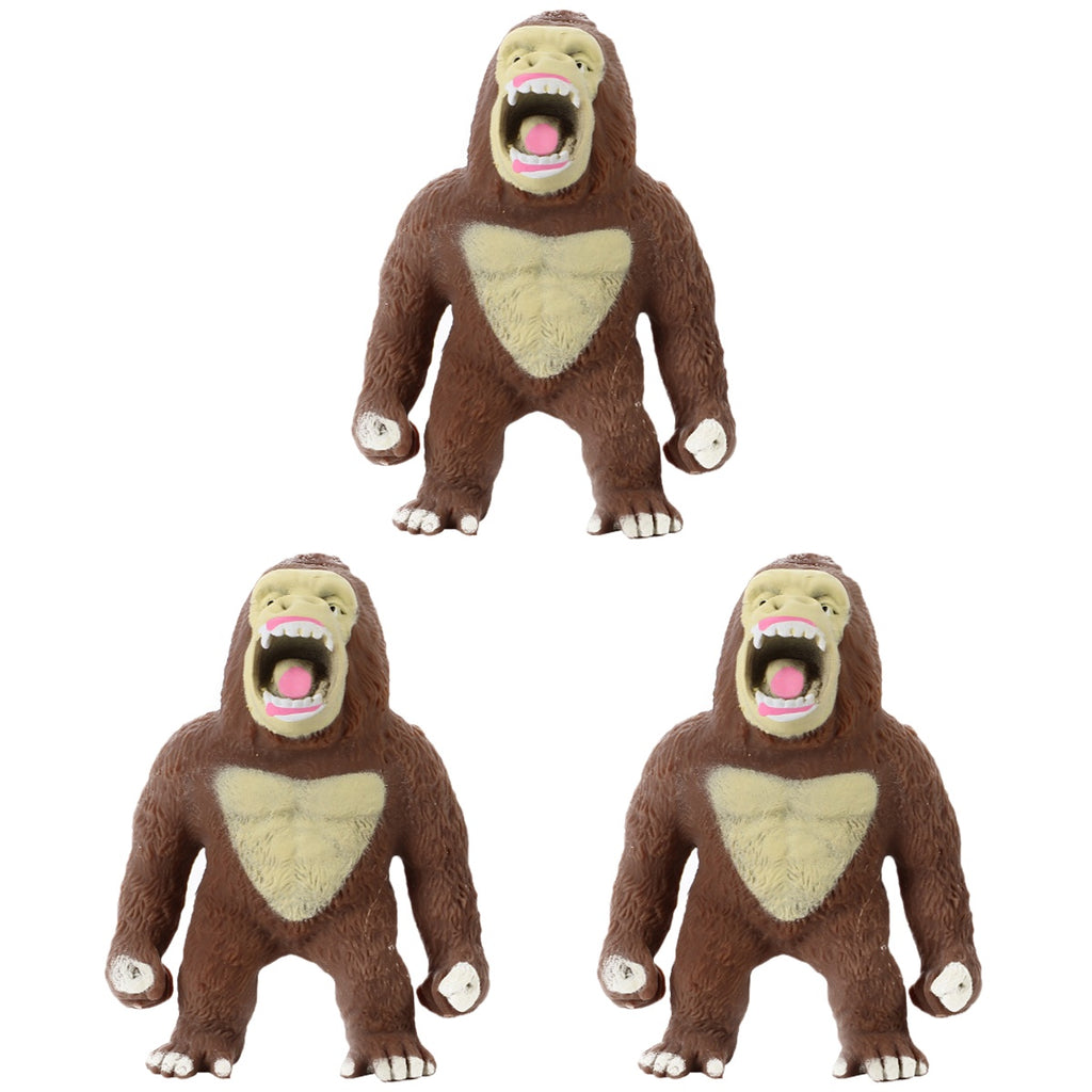 3 PCS Stretchy Toy Animal Gorilla Stress Elastic O4969