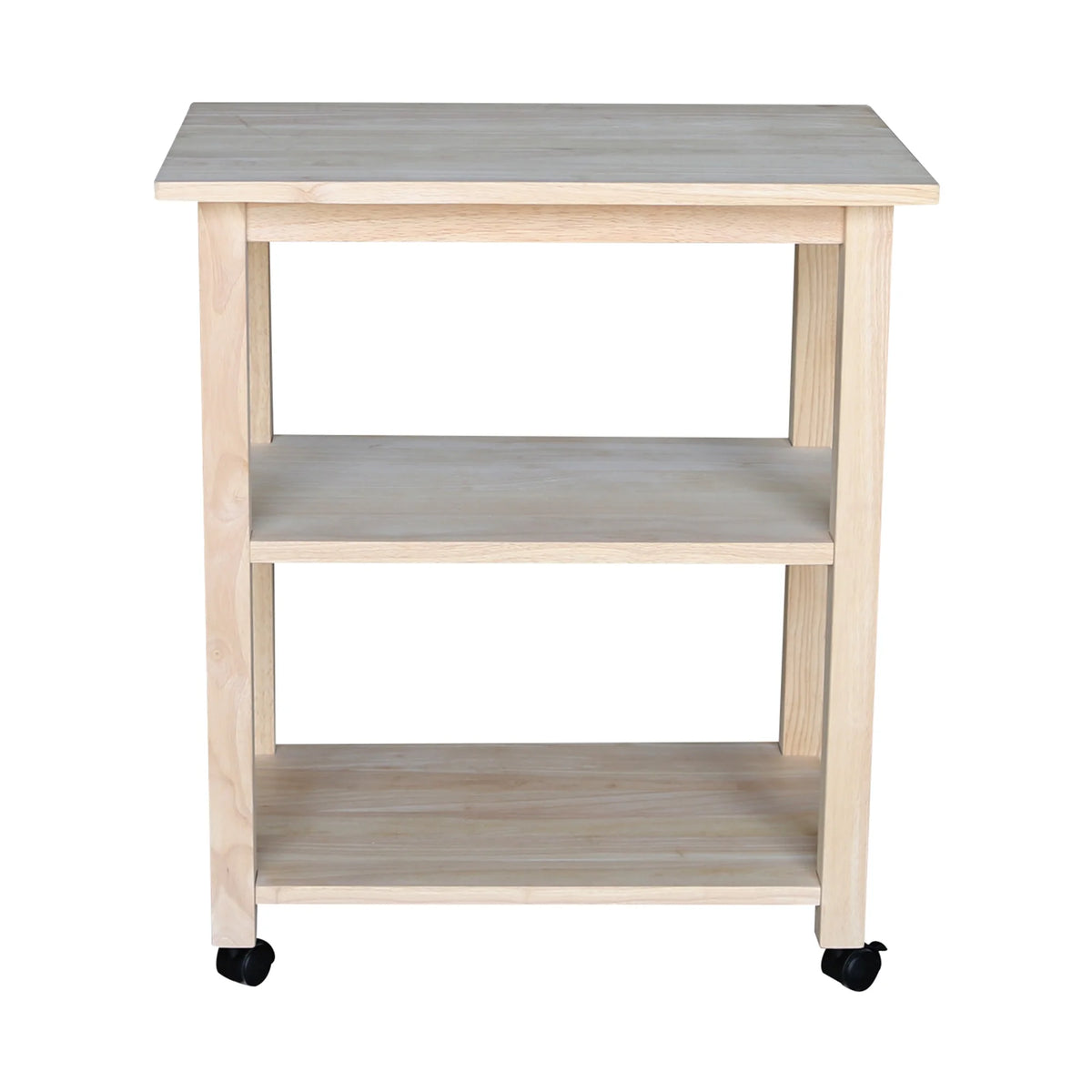 Unfinished Wood Microwave Kitchen Cart K2827