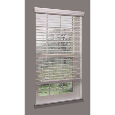 Cordless Faux Wood Blind, White, 65-3/4x22 D398
