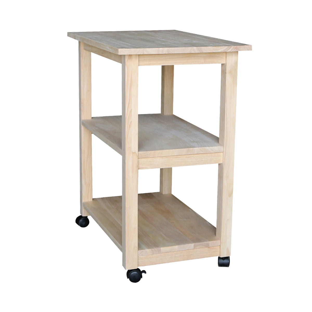 Unfinished Wood Microwave Kitchen Cart K2827