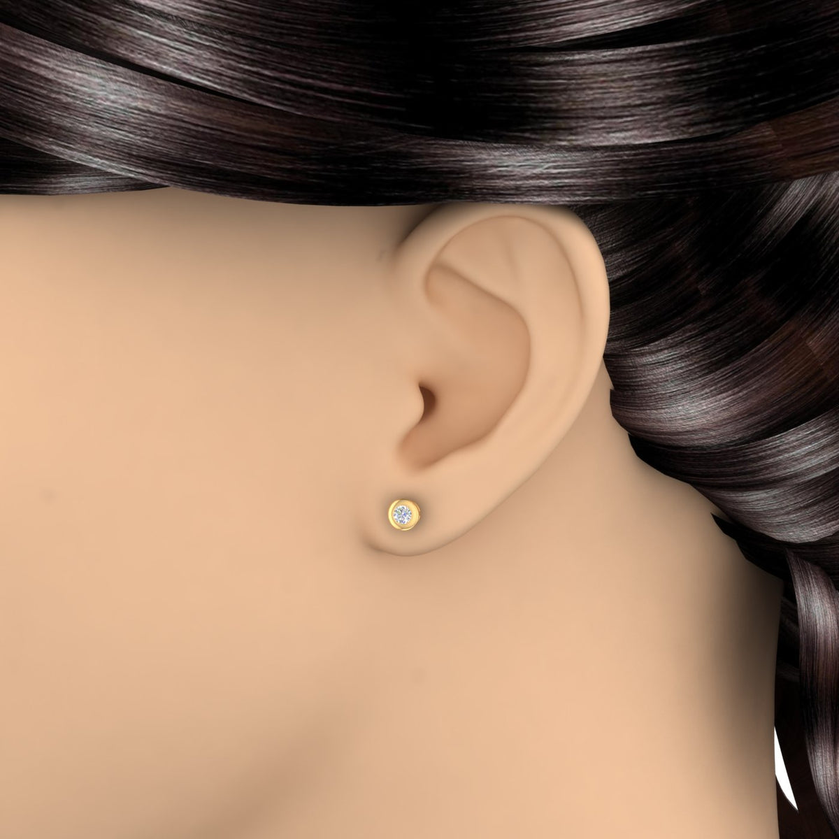 10K Yellow Gold Diamond Stud Earrings X716