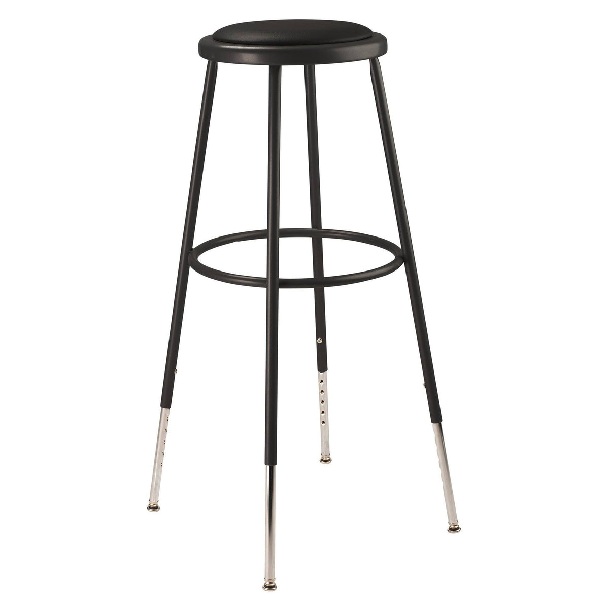 Black Vinyl Adjustable Height Padded Stool K1474