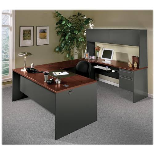 Mahogany Charcoal Left Return Desk O3628