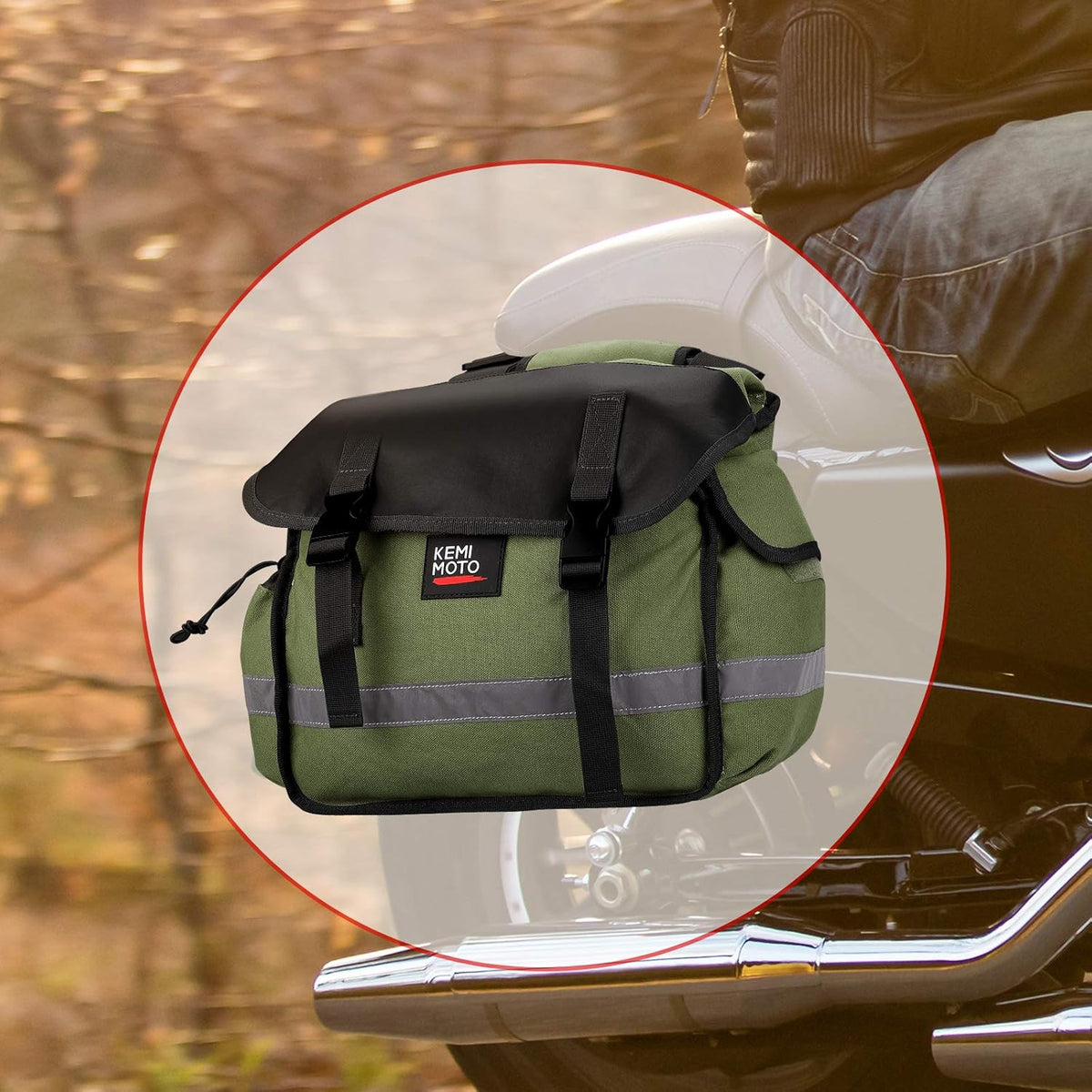 Canvas Throw Over Motorcycle Saddlebags with Rain Covers A918