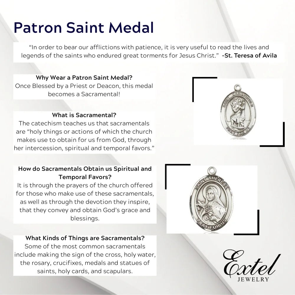 Medium Sterling Silver St. Michael Medal Pendant with 20" chain K886424