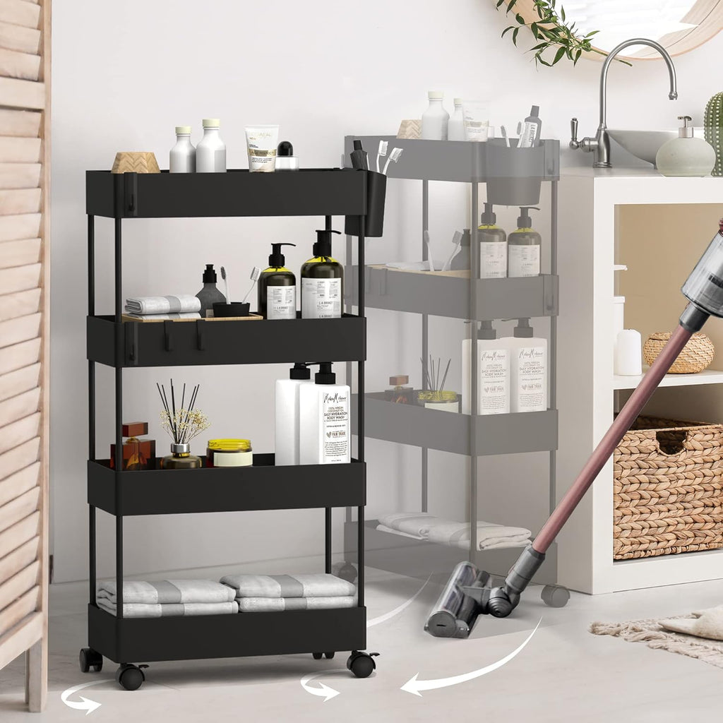 4 Tier Slim Rolling Storage Cart with Wheels D280882
