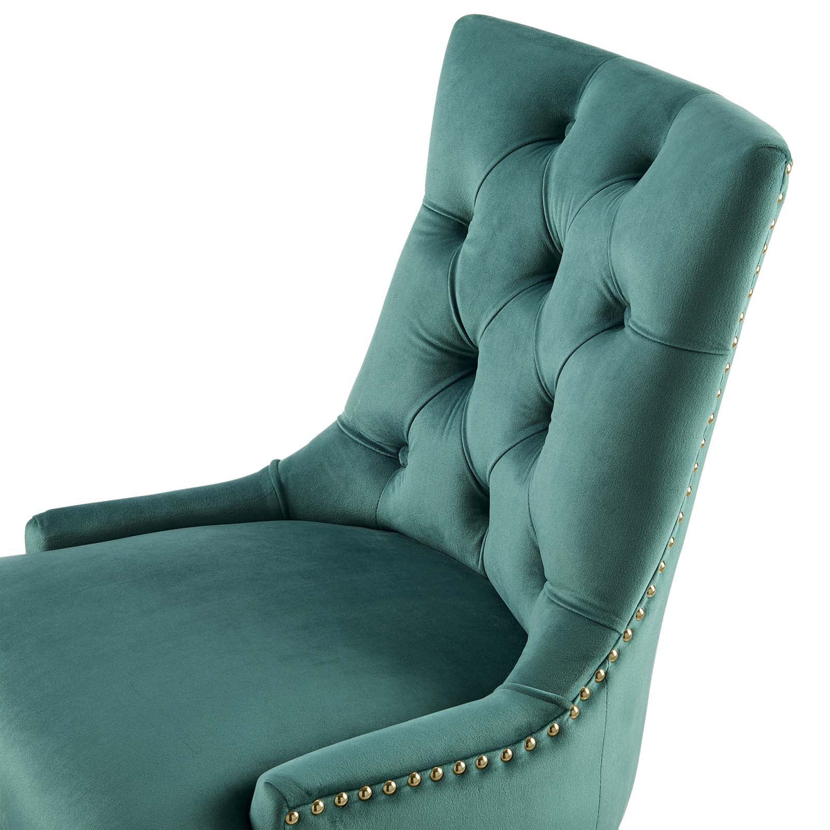 Velvet Gold Teal Blue Tufted Chair W515