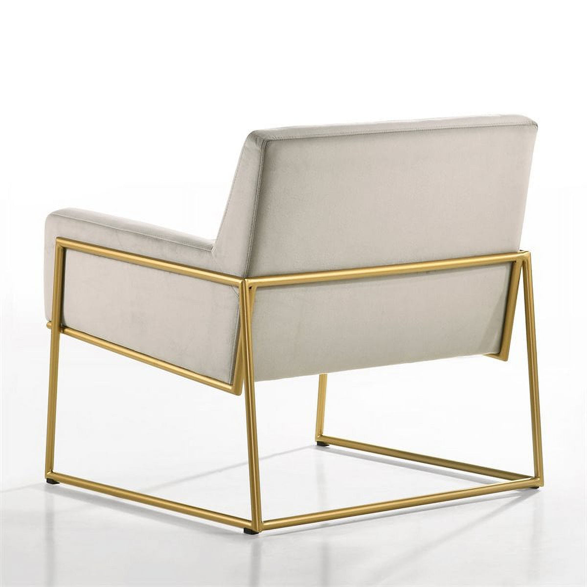 Steel & Velvet Upholstered Lounge Accent Chair in Abalone Gray K73552