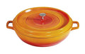 4.5 Qt Orange Enamel Coated Cast Aluminum Round Brazier with Lid I404771