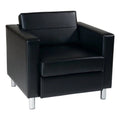 Black Vinyl Upholstered Barrel Club Chair C95283
