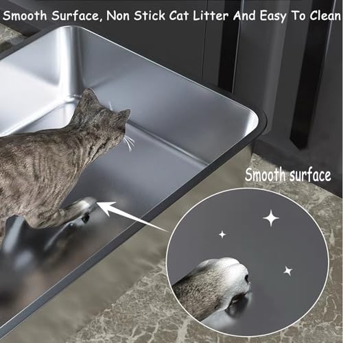 Extra Large Stainless Steel Cat Litter Box with Smooth Corners S7902