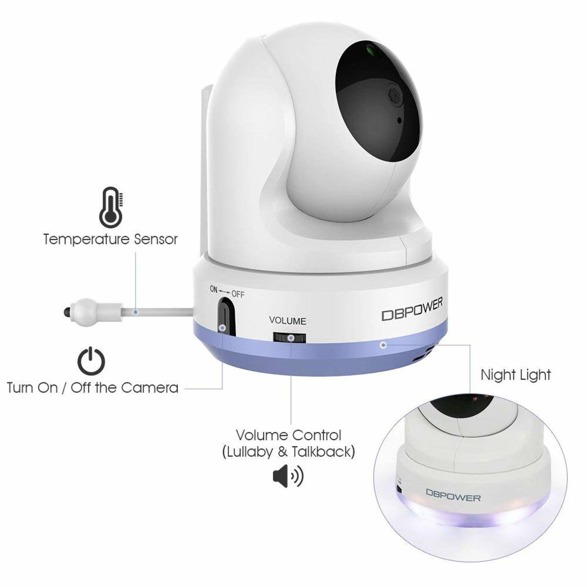 4.3" LCD Video Baby Monitor with 270 Pan-Tilt-Zoom T437419