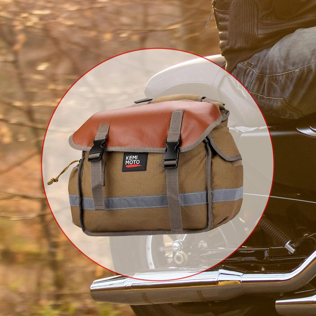 Canvas Throw Over Motorcycle Saddlebags with Rain Covers A918