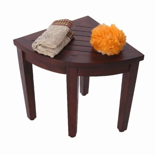 Teak Corner Shower Seat Stool Bench L29562