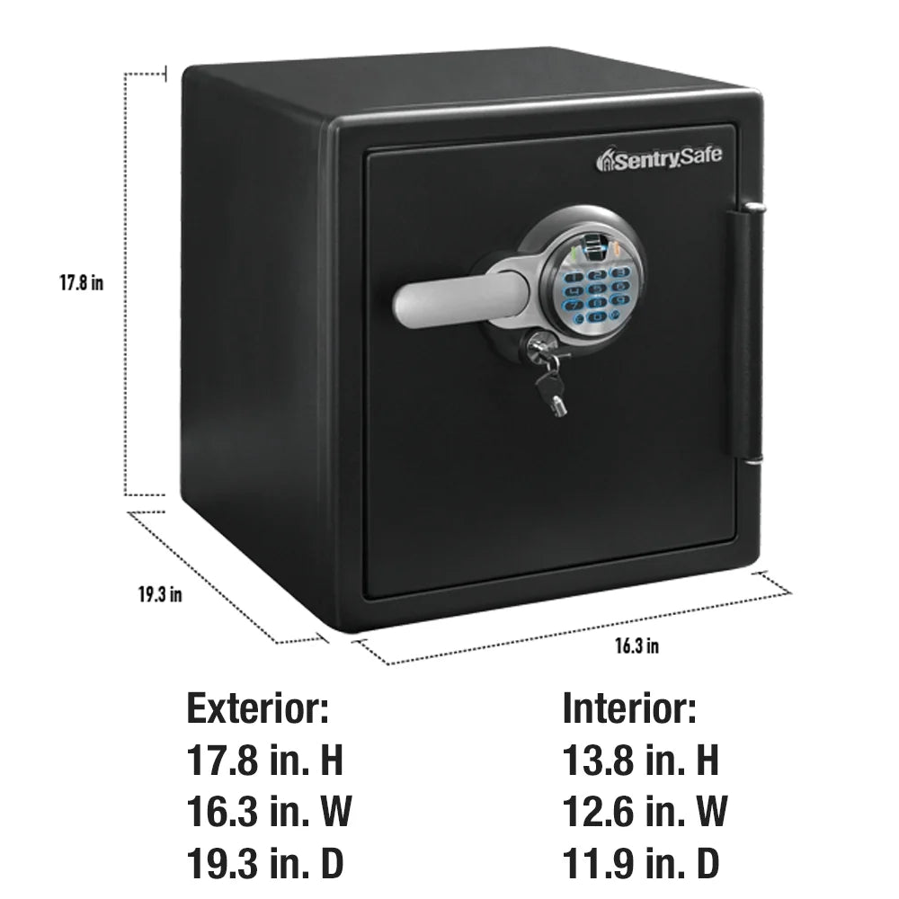 Fire-Resistant and Water-Resistant Safe with Fingerprint Biometric Lock, 1.23 Cu. ft. Q715
