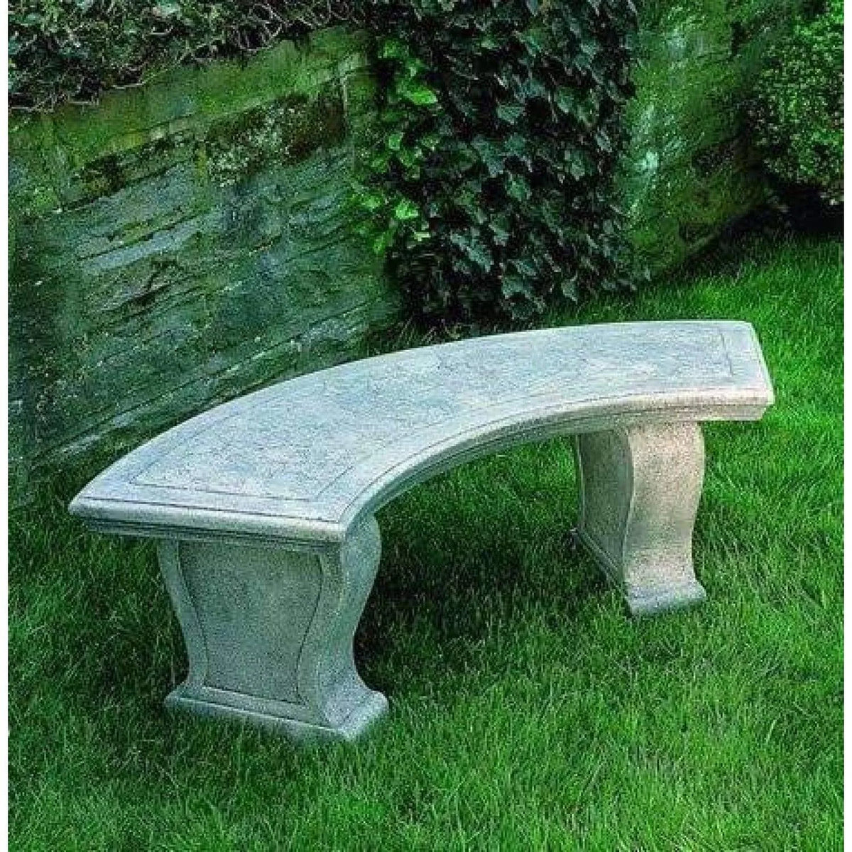 Alpine Stone Curved Leaf Bench A819713