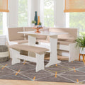 Tan Dining Table and Bench Set with Storage P832