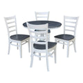 Round Wood Extension Dining Table with 4 Chairs P170136