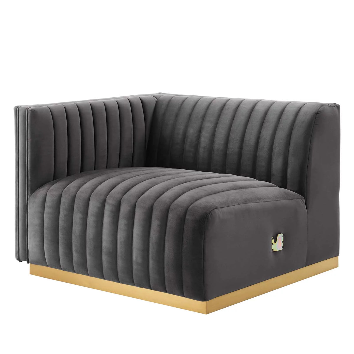 Gold Gray Velvet 4-Piece Sectional G294