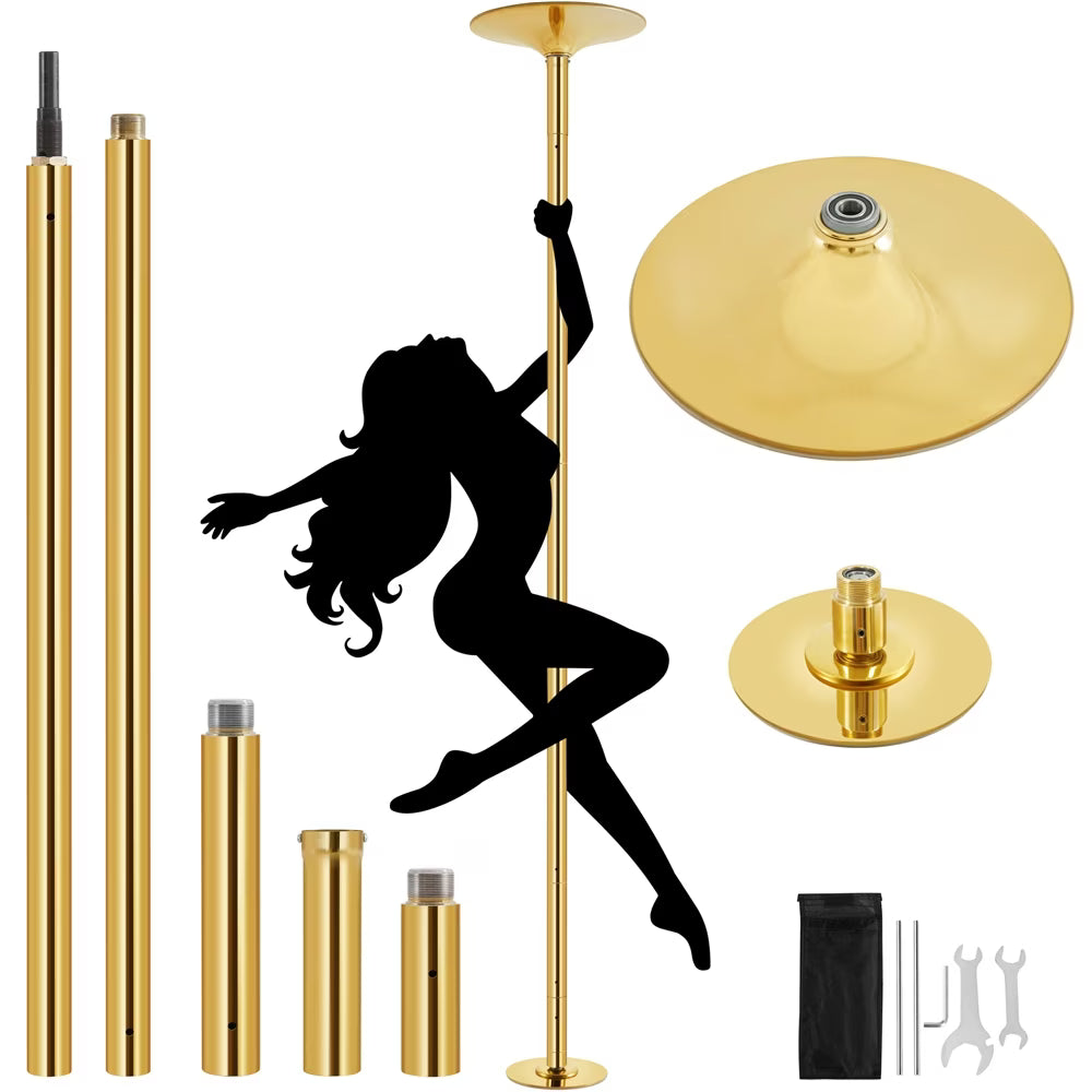 Gold Spinning Dance Pole with Adjustable Height B56382
