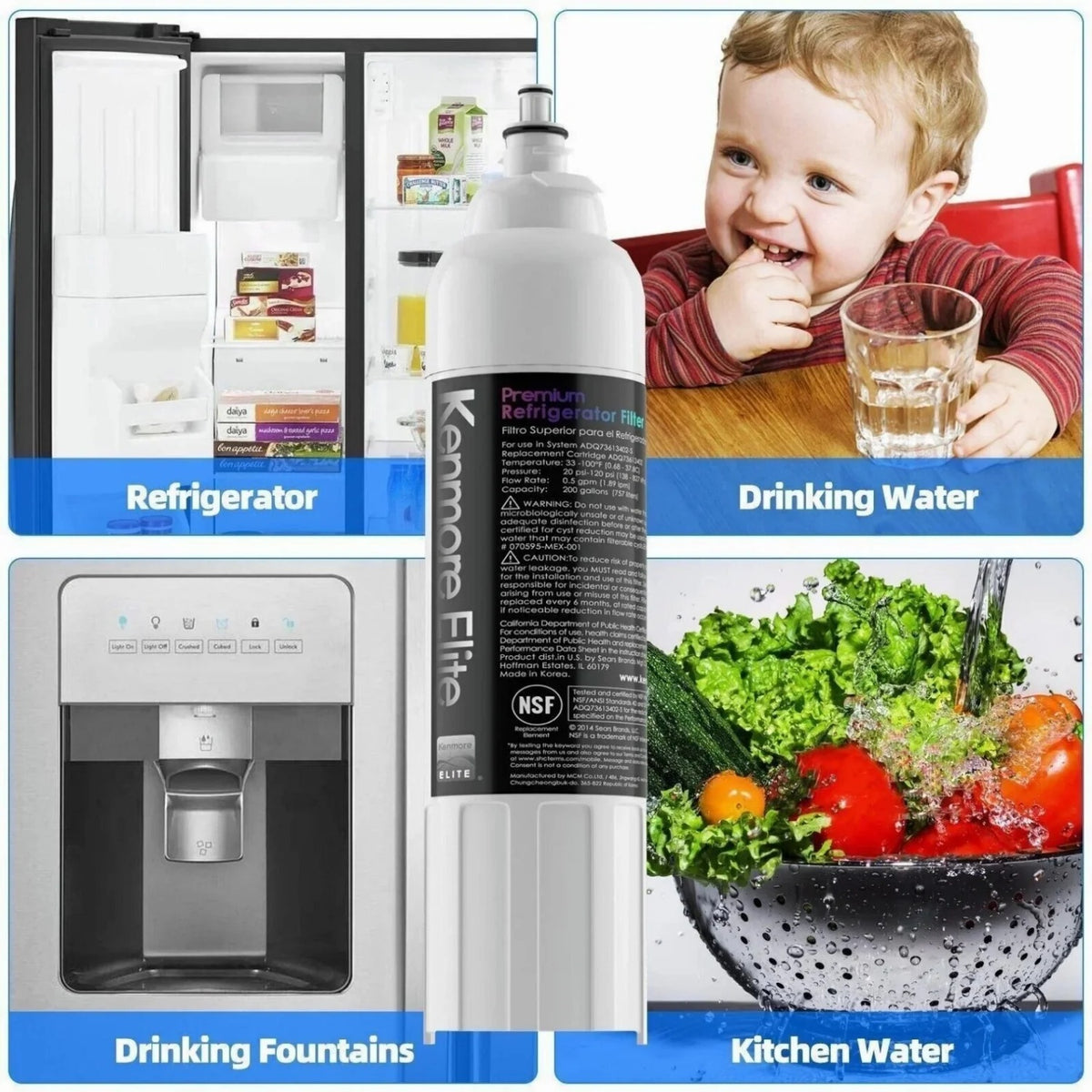 6 Pack Refrigerator Water Filter U3471