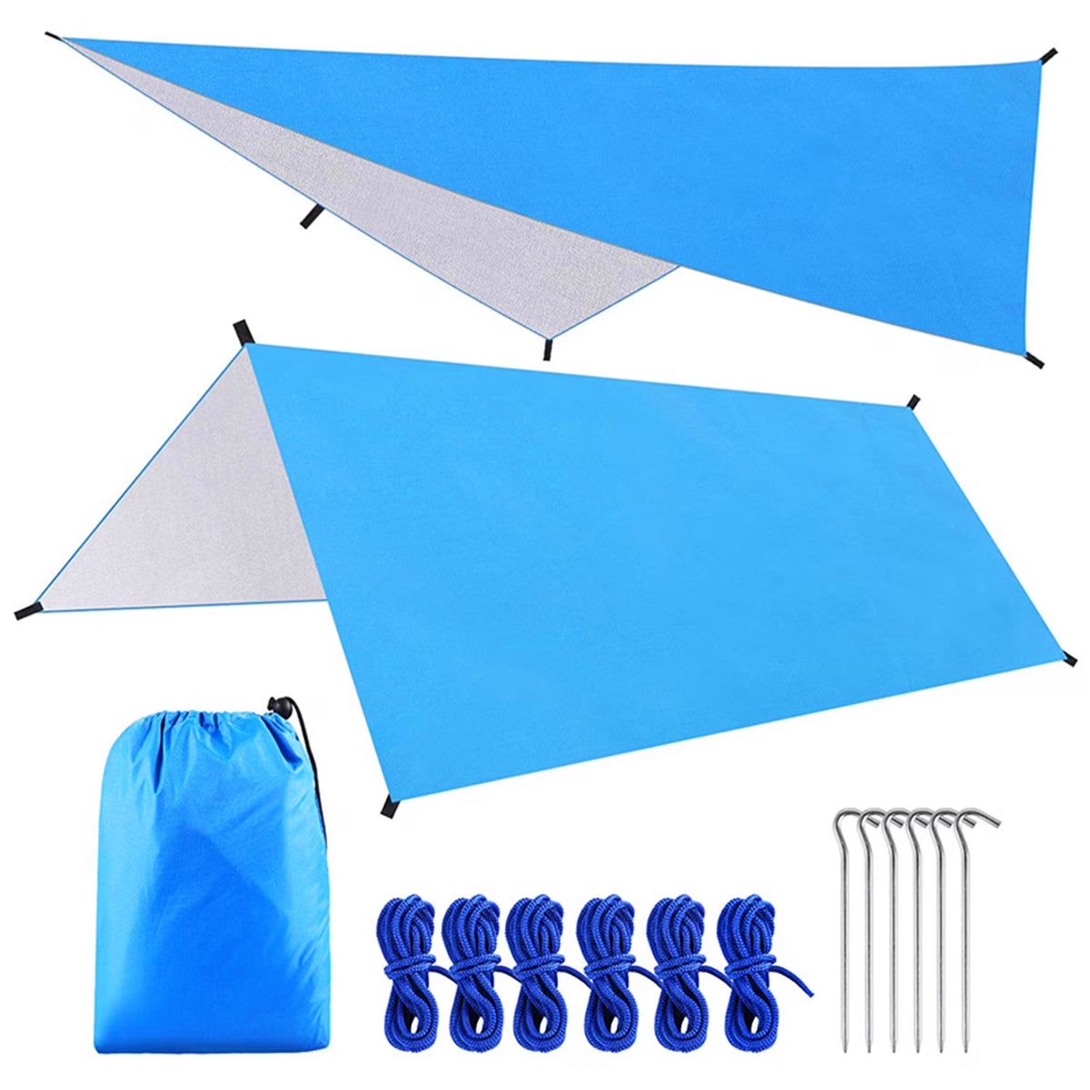 9.8 * 9.8ft Waterproof Camping Tarp Sunshade Rain Shelter Lightweight Tarpaulin Canopy V866