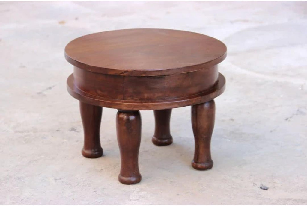 Solid Mango Wood Round Brown Coffee Table H3342