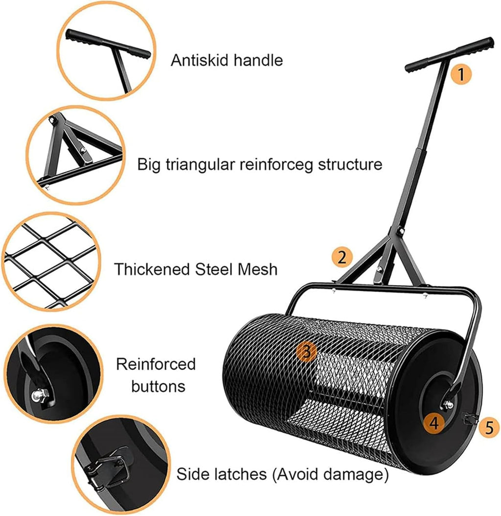 Metal Mesh Manure Spreader with Adjustable T Shaped Handle Q4486
