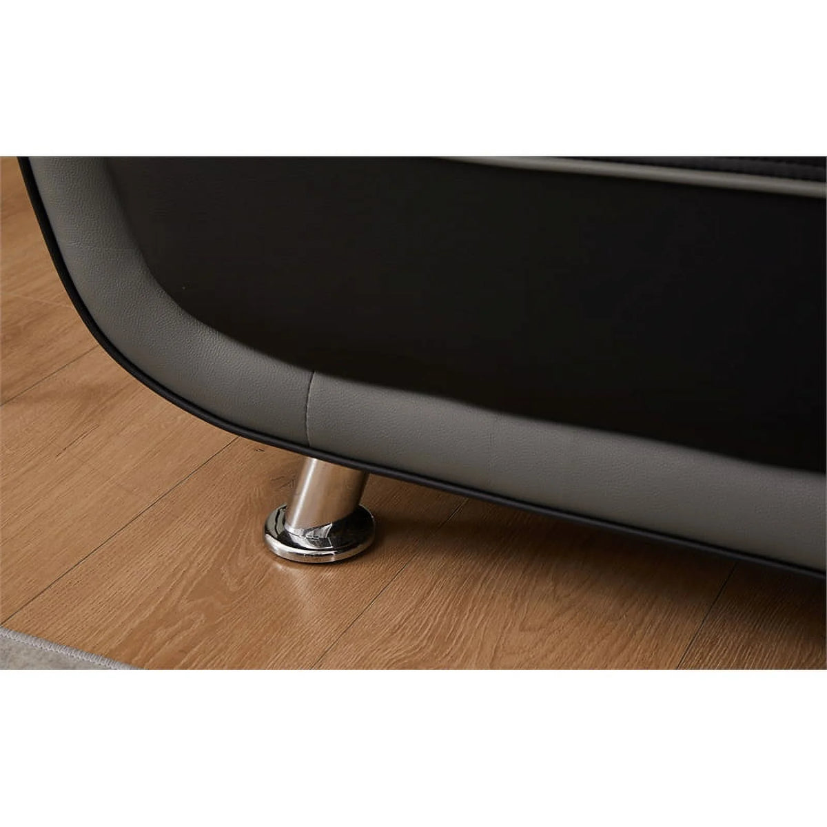 Black Faux Leather Sofa S517215