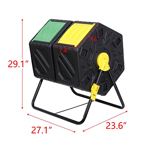 37 Gallon Black Dual Chamber Compost Tumbler R6776