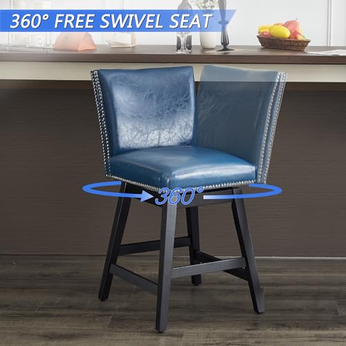White Upholstered Swivel Bar Stools Set of 2 A557920